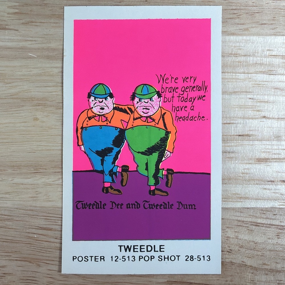 Psychedelic Blacklight Neon Vintage Pop Shot Poster Sticker 4.75x3" TWEEDLE